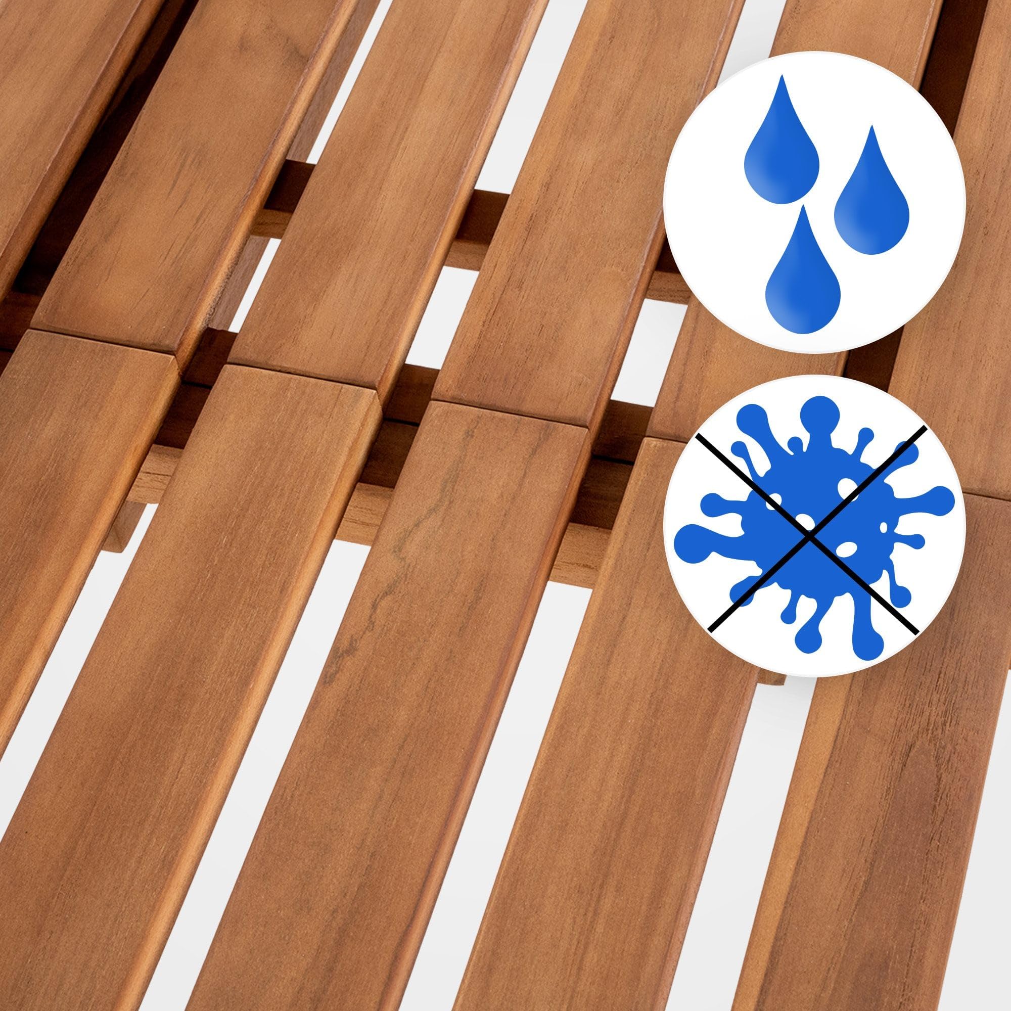 CLP Teakbank Orlando I Wetterfeste Gartenbank Mit Klapp-Tisch, Farbe:Teak, Größe:150 cm