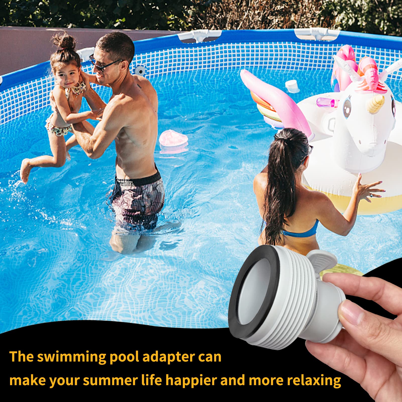 2 Piece Hose Conversion Adapter Set to Upgrade Filter Pumps and ...