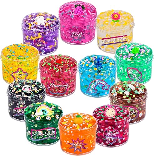 Juego de 12 limos transparentes, paquete de 12 limos de cristal prefabricados suaves, regalos de fiesta, cumpleaños, vacaciones, juguetes para niñas disponible en Yaxa Venezuela