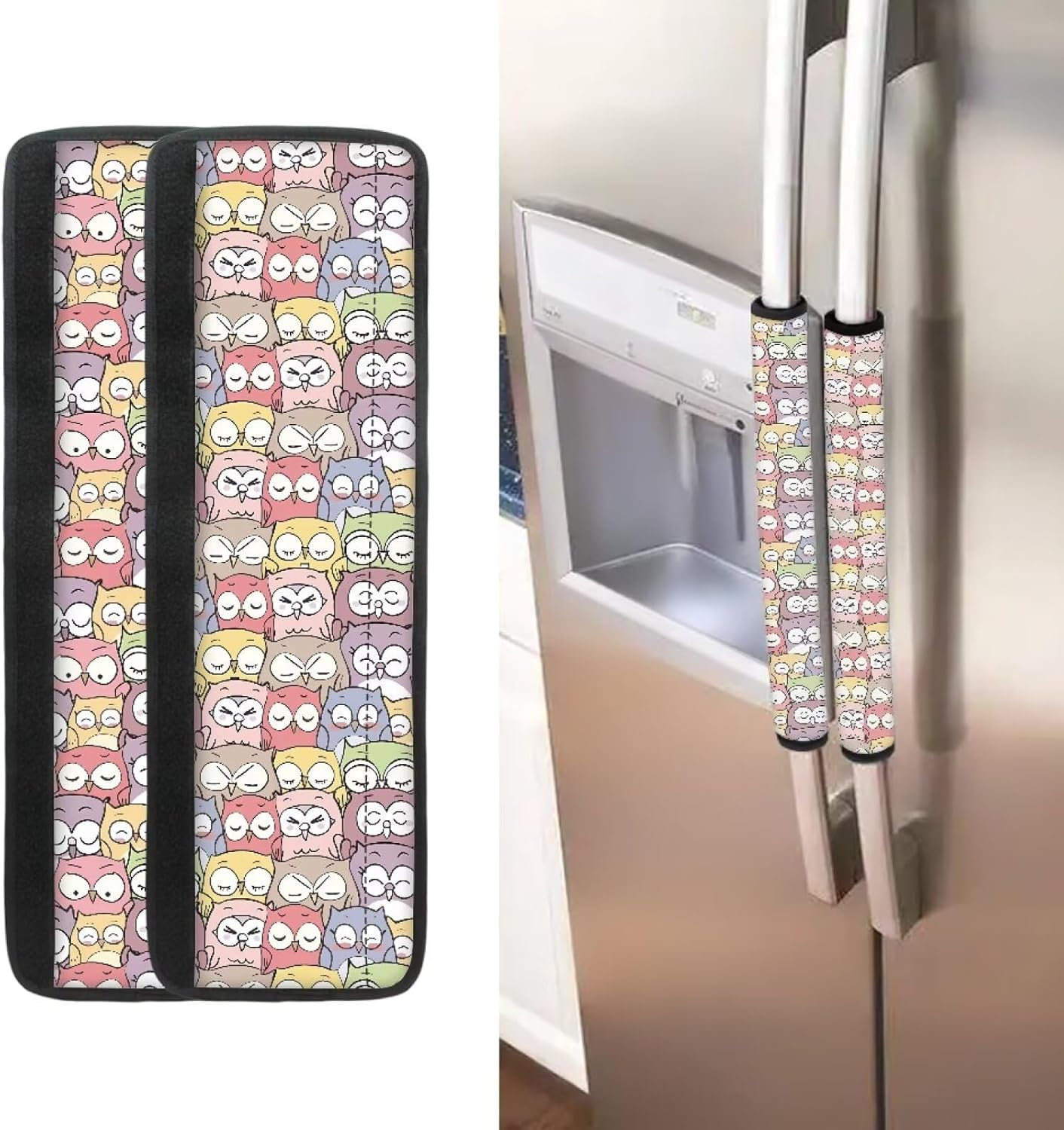 UNICEU Coffee Time Refrigerator Door Handle Covers Set of 4 Kitchen Appliance Handles Decoration Cover for Fridge Microwave Oven Dishwasher