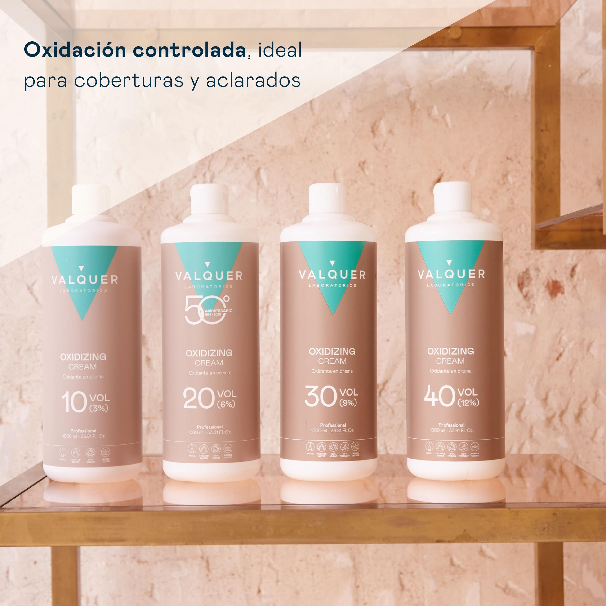 VALQUER Agua Oxigenada en Crema Estabilizada 20 Volúmenes 6% | Oxidante para Coloración Capilar Permanente y Decoloración | Vegano con Ingredientes de Origen Natural | Profesional | 1 L — view 6