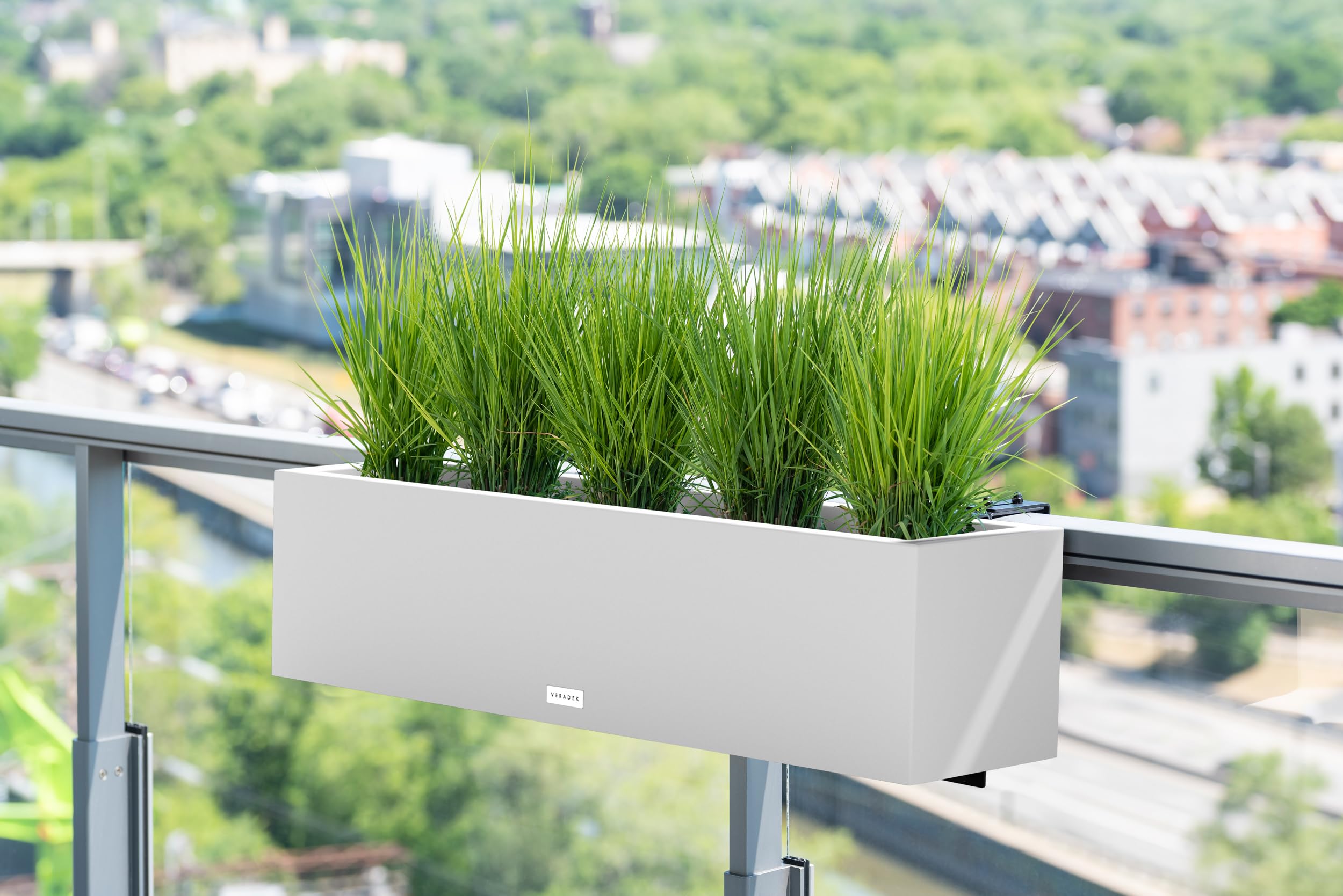 Amazon Block 21 Railing Large Planters For Outdoor Plants Veradek Block Series Railing Planter ...