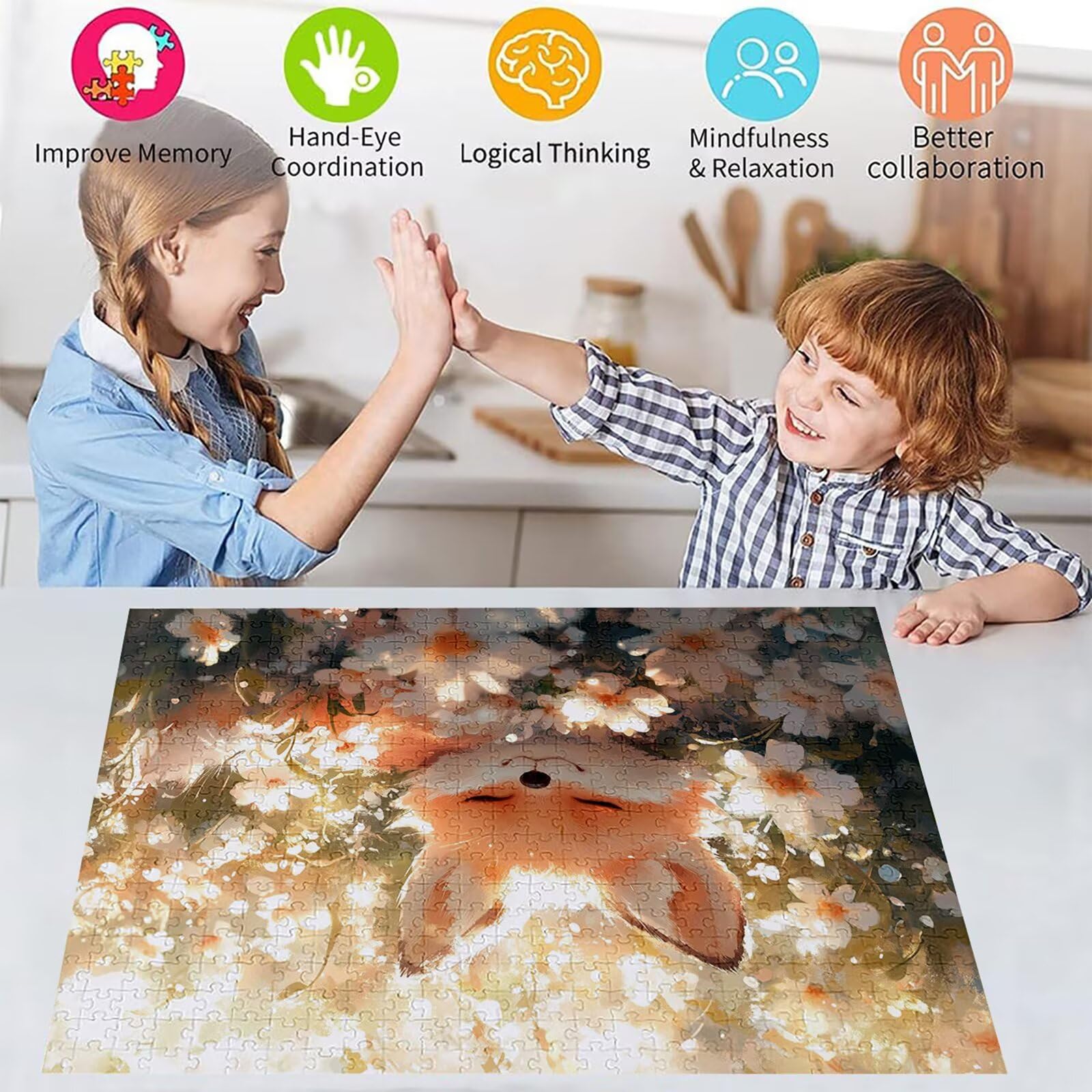 Puzzle 3000 elementów lis puzzle dla dorosłych kwiaty 122 x 81 cm Unikalne rzemiosło klasyczne 3D drewniana układanka do rodzinnych gier biznesowych, układanka zrób to sam do dekoracji ścian domu