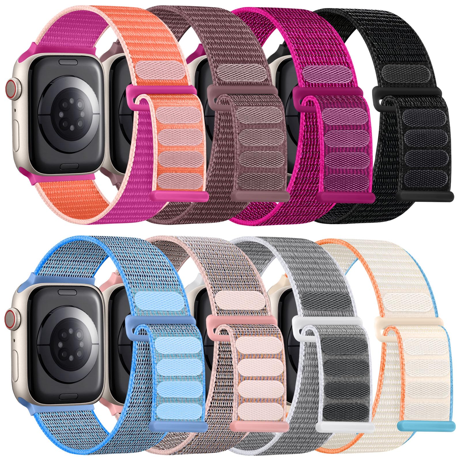 Lenrao Compatible with apple watch bands for women, 38mm 41mm 42mm 44mm, Nylon Strap for apple watch bands 40mm, Adjustable Loop Straps Compatible for iWatch Series SE 9/8/7/6/5/4/3/2/1 Ultra