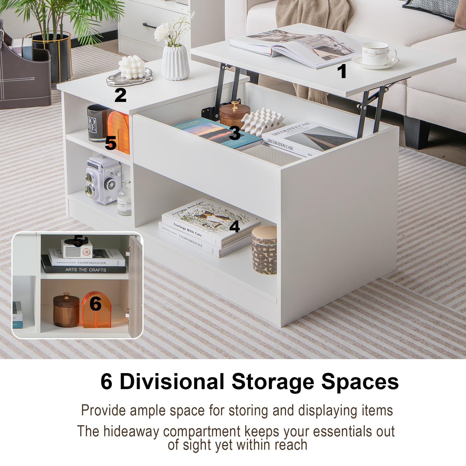 Couchtisch Mit 2 Ablagen - Moderner Sofatisch In Weiß 80x45cm Mit Stauraum Für Wohnzimmer