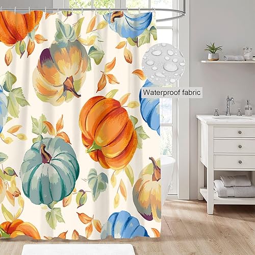 Miniatura 4 de Clearance Items - Cortina de ducha de otoño, cortina de ducha de calabaza de Acción de Gracias, juego de baño de otoño, decoración de baño, 72 x 72