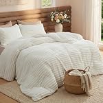 Bedsure Fluffy Comforter Set Queen - Super Soft Faux Fur Comforter Queen Size Grey, Winter Warm Fleece Bedding Set, Plush Fuzzy Bed Set, 3 Pieces, 1 Shaggy Comforter with 2 Pillowcases