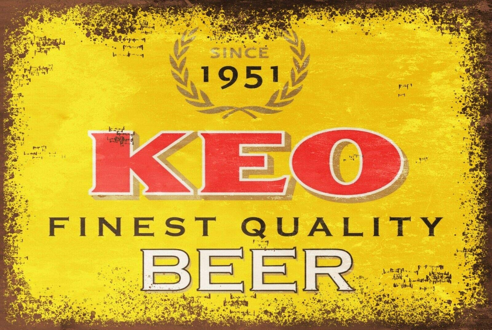 Tin Signn Fu As The Picture Shows155 Metal Sign Keo Beer Advertisement Tin Sign Vintage Cave Bar Home Kitchen Wall Decoration Sign (20X30cm)