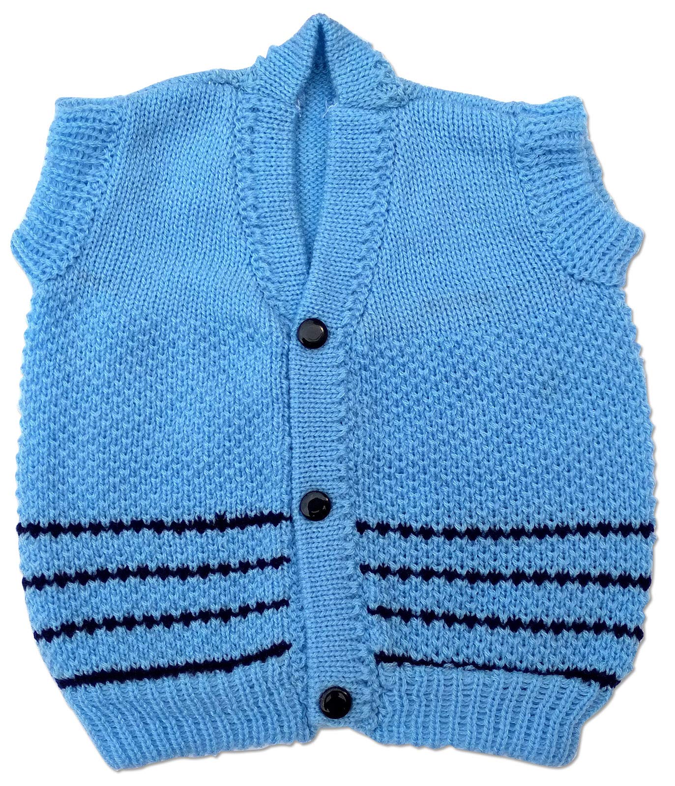 KIDSKA Baby Woolen Knitted Sleeveless Vest/Newborn Baby Woolen Sweater/Winter Wear for Baby (Multicolor, 0 to 3 Months) - Pack of 1 - Image 2 thumbnail