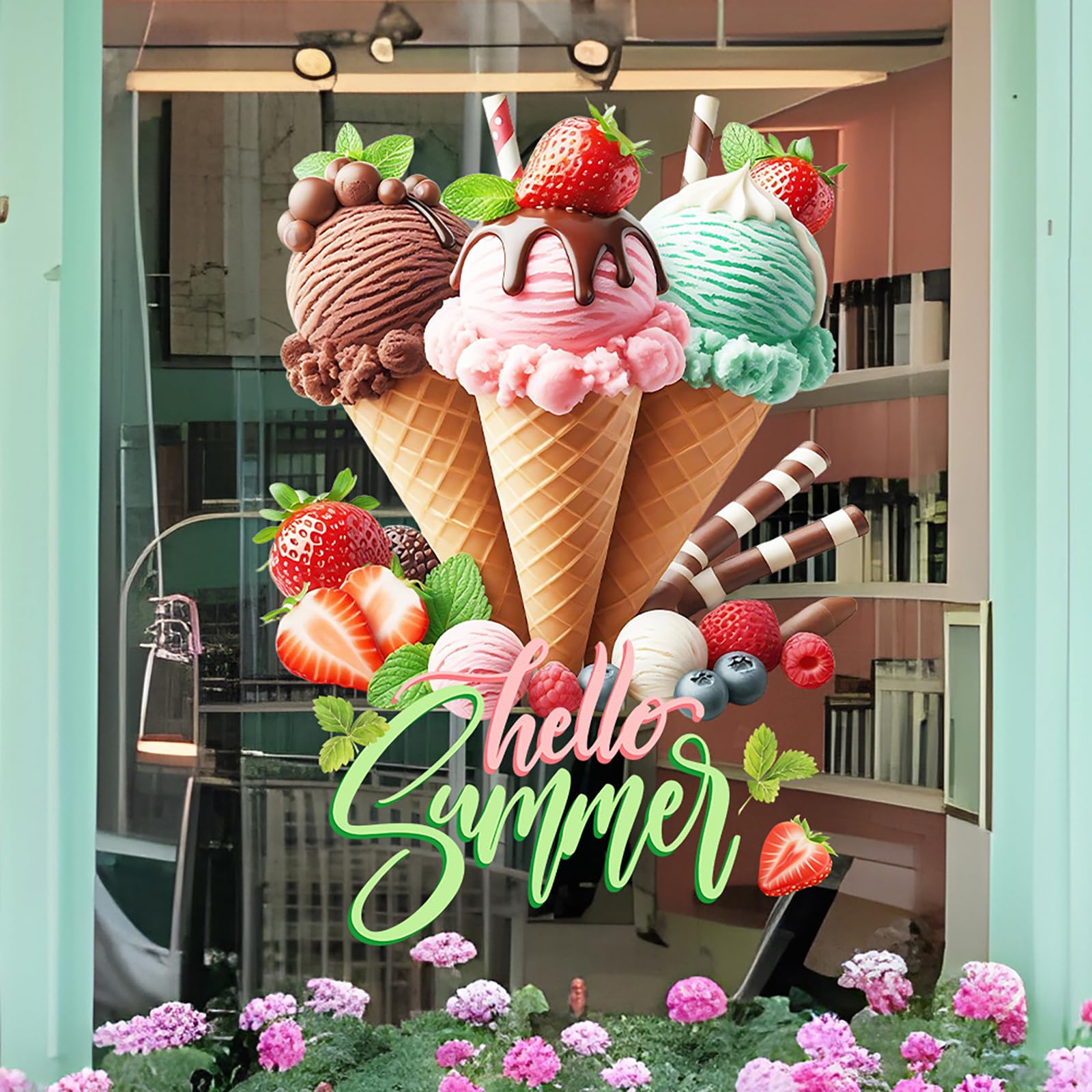 Adesivi creativi ed interessanti della Parete del Gelato-autoadesivi del Gelato, Adatti per Le stanze, i salotti, Le cucine e la Decorazione Domestica, Rimovibili e Facili da attaccare