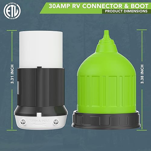 Miniatura 5 de Leisure Cords - Cable de alimentación para autocaravana de 30 amperios, bloqueo de conector de orilla, extremo de repuesto, cierre giratorio marino