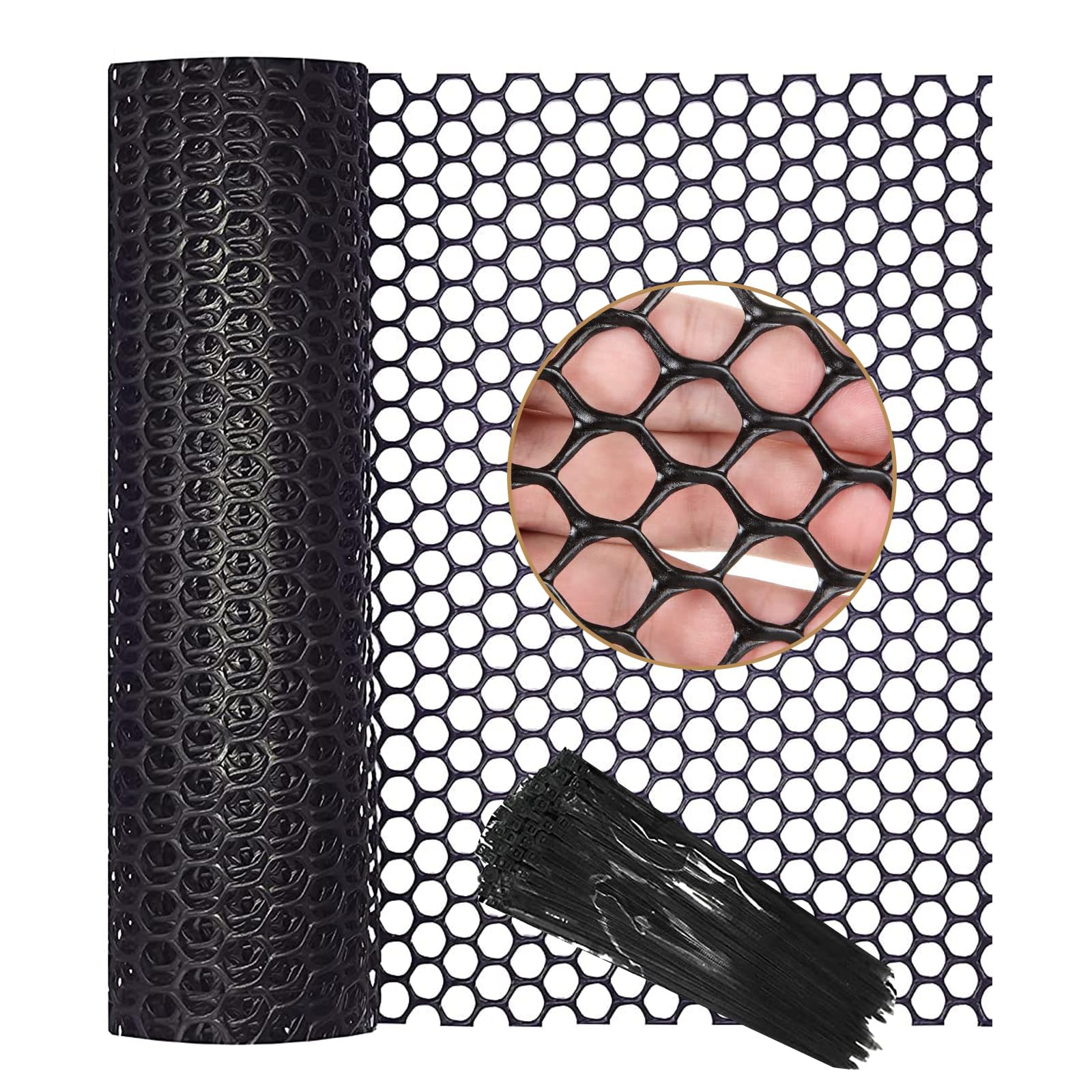 Kunststoffzaun 40cm X 6m - Hühnerzaun Mit 40 Kabelbindern