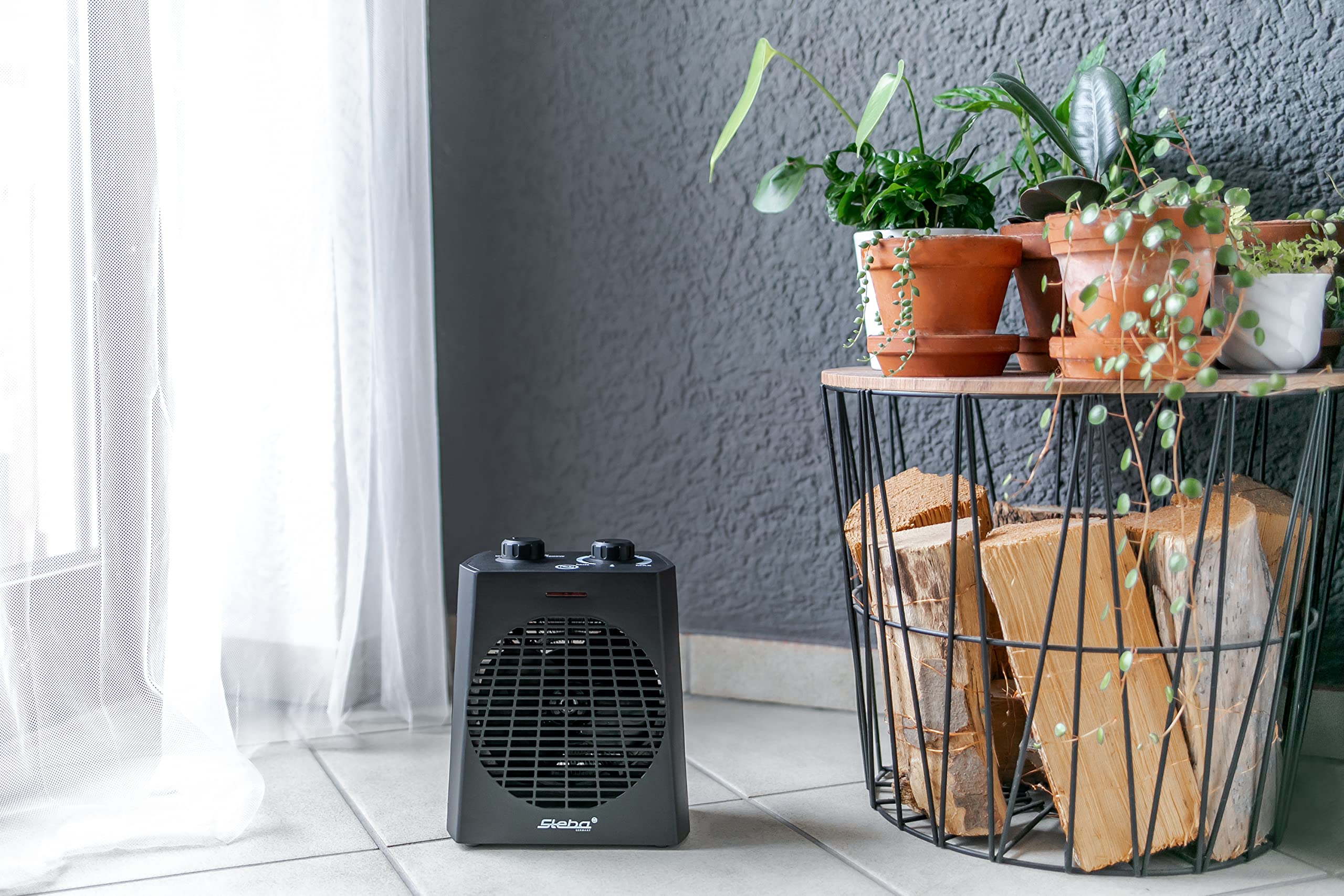 Termoventilador Steba con protección contra sobrecalentamiento y asas de transporte, adecuado para habitaciones de hasta 20 m² aprox. FH 504.