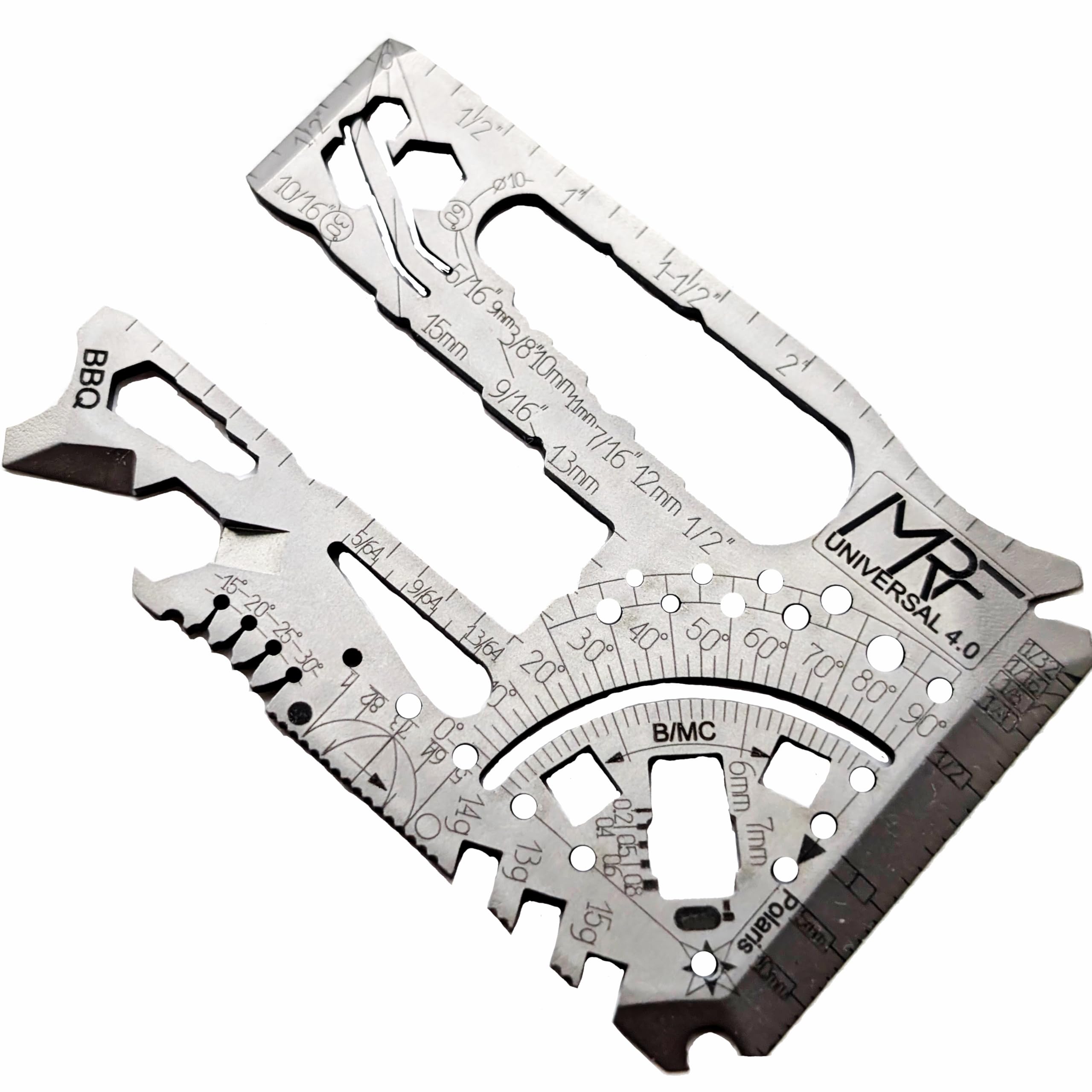 MRF Card Multitools Universal 4.0 Credit-Card Multitool – 80+ Functions | Titanium ToolCard with Wrenches, Bit Driver, Rulers & Pry Bar | Heavy-Duty EDC for Engineers, Mechanics & DIY