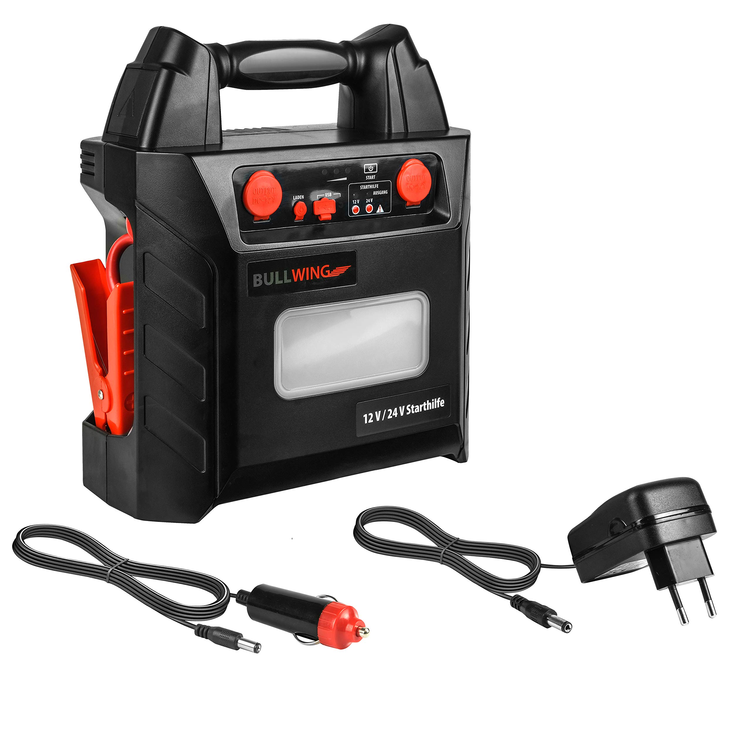 Bullwing Starthilfe Powerbank 24V LKW 900A Auto 12V 1800A