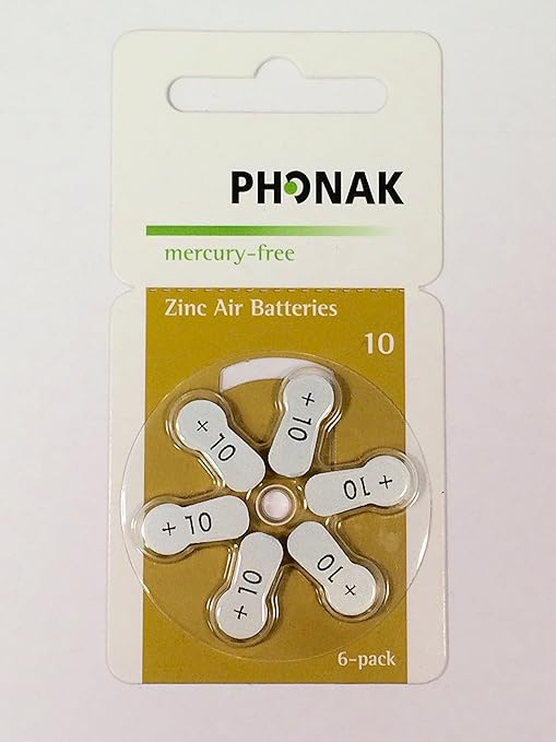 Phonak Mercury Free Size 10 Zinc Air Hearing Aid Batteries