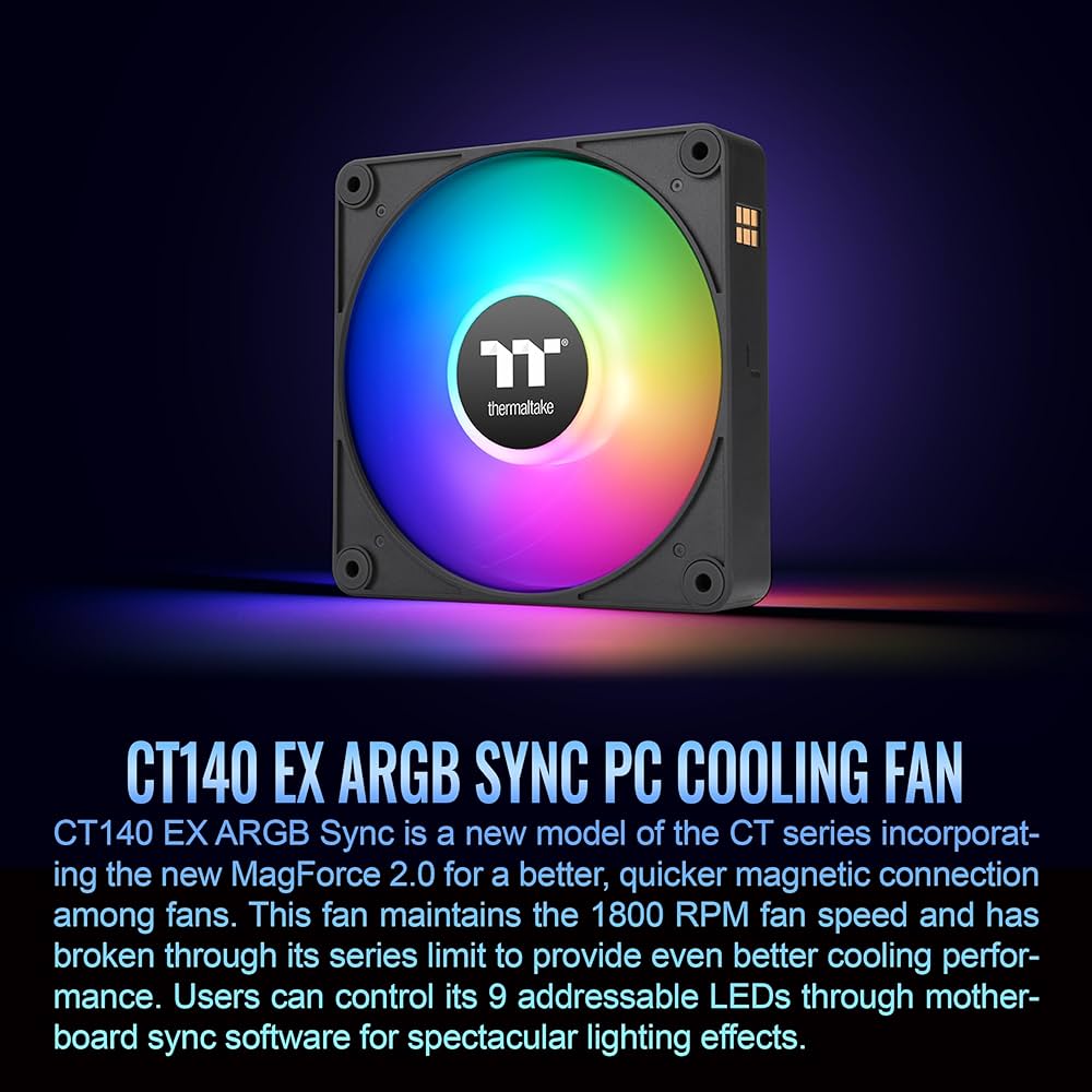 【新品】Thermaltake CT140 EX ARGB 140mm×3 Amazon.com: Thermaltake CT140 EX ARGB Sync PC Cooling Fan (3
