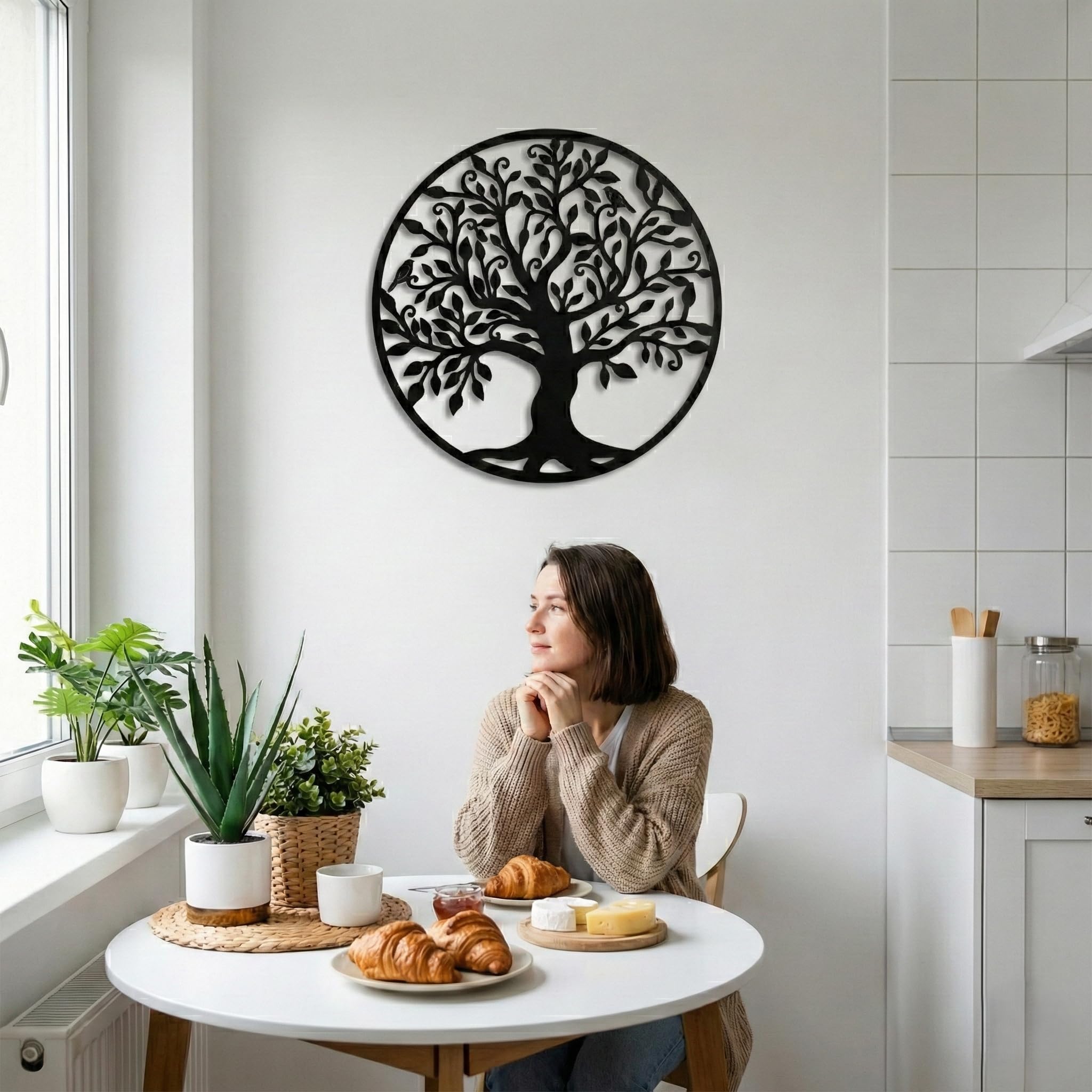 Dekadron Art Mural en métal, Art de l'arbre de Vie, Signe de Famille Arbre 60x60cm