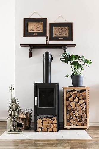 Miniatura 9 de Lizh Juego de herramientas para chimenea en forma de caballero de hierro de la edad media con diseño de latón antiguo