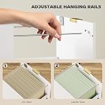 HOMCOM 3 Drawer File Cabinet, Fluted Vertical Filing Cabinet with Lock and Adjustable Hanging Rails for A4 Letter Size Files, Printer Stand with Storage, White