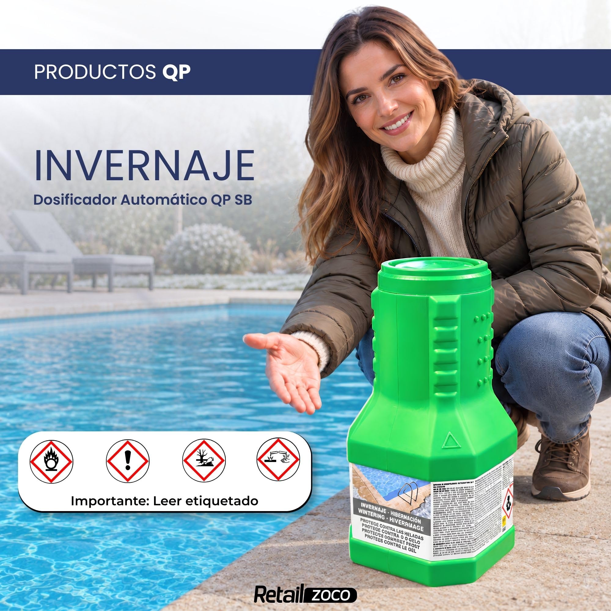 Dosificador auto invernaje, Tratamiento agua sin mantenimiento 2 Kg 50m3 - imagen 2