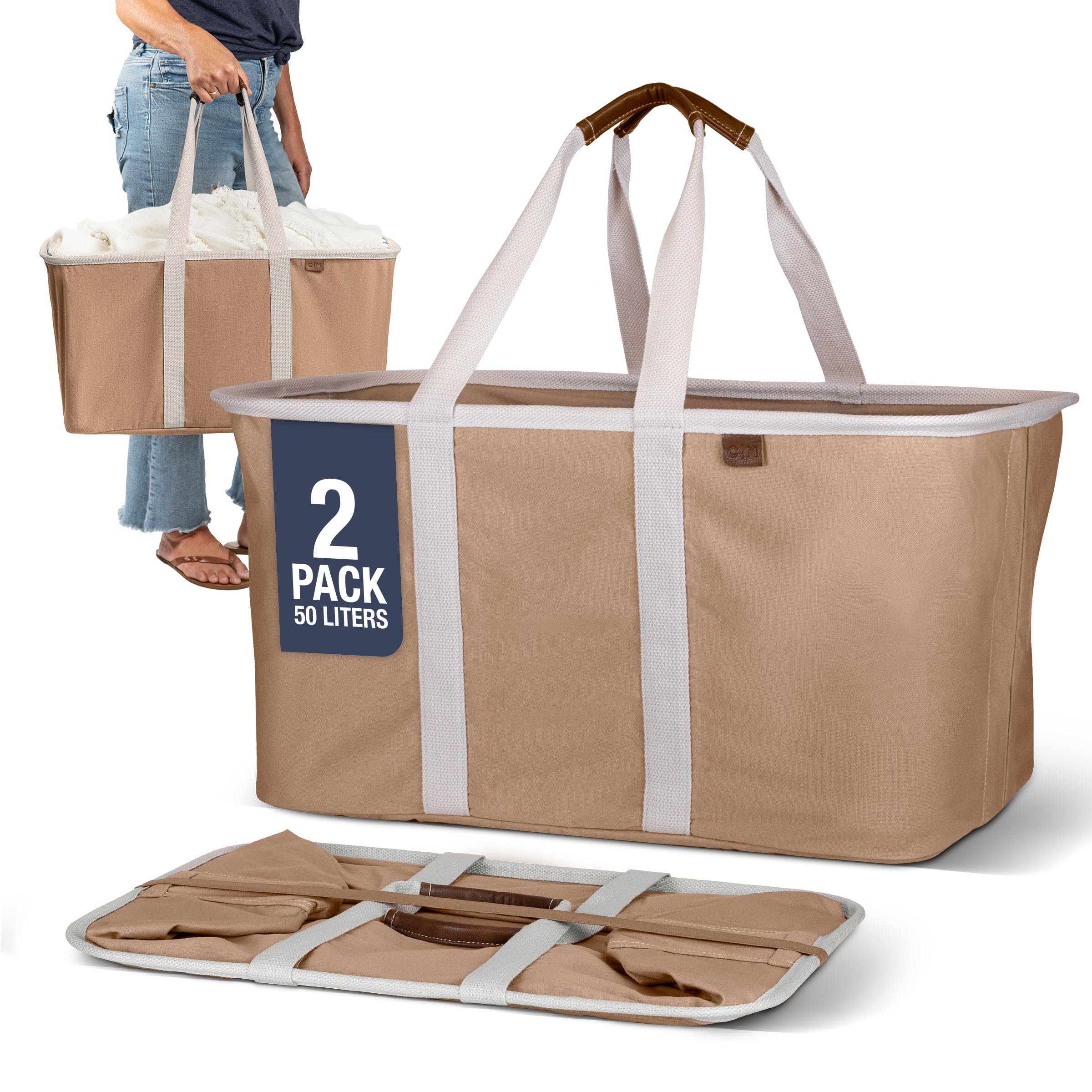 Amazon.com: CleverMade Collapsible Laundry Tote 2-Pack (50L