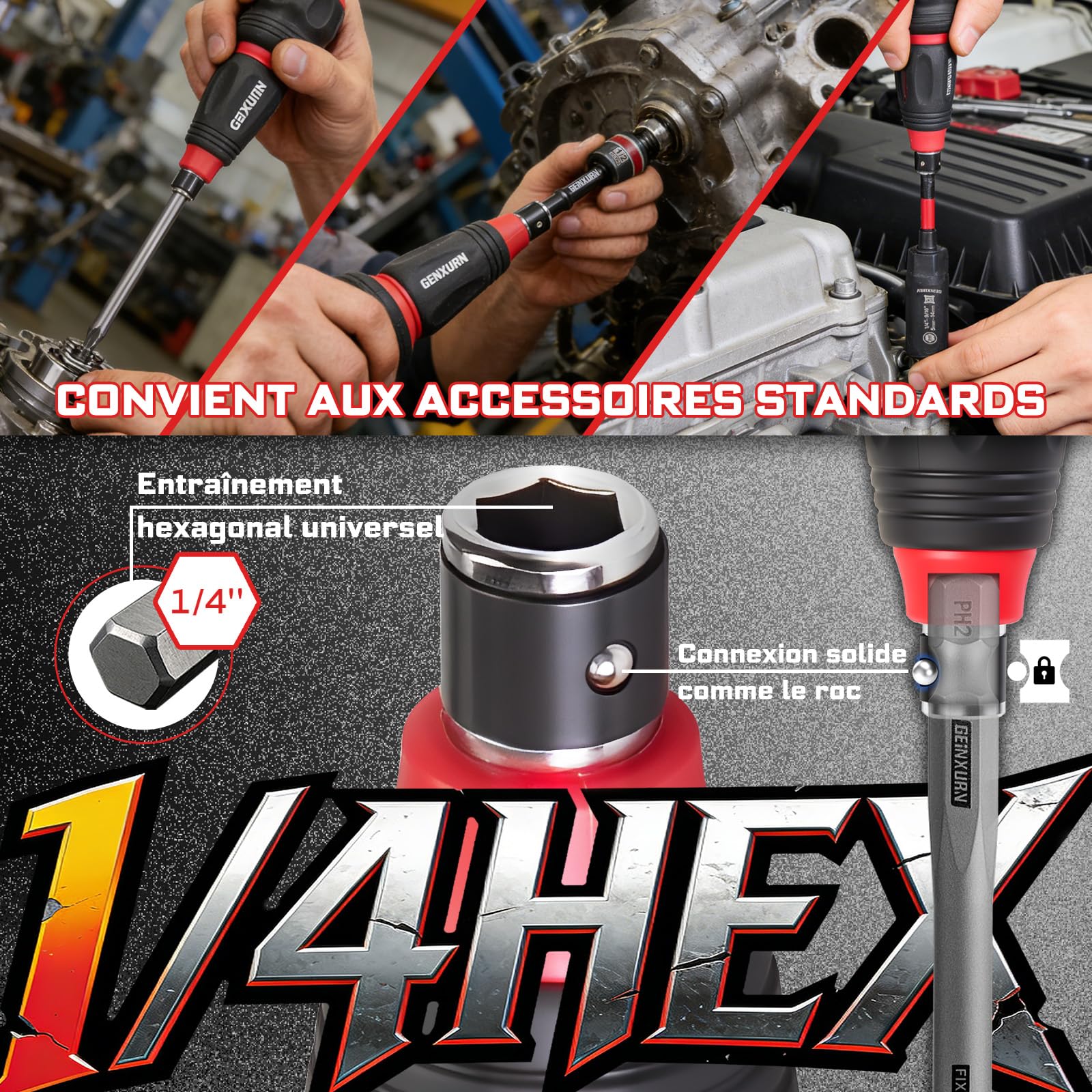 GEINXURN Set de 35 Tournevis à Cliquet Court Douille Magnétique Hexagonale Mini Cliquet Double Extrémité Multi-Embouts Magnétiques (PH/PZ/Torx/Hex) et Porte-Embout pour Réparation