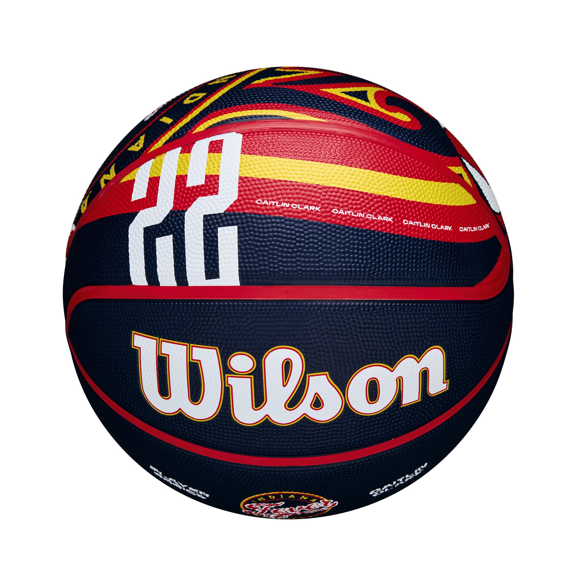 WILSON WNBA Caitlin Clark Fever Rising Balón de baloncesto, azul marino/rojo, tamaño 6-28.5 pulgadas