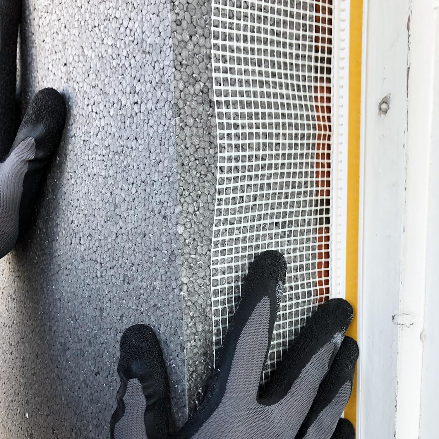 10 x Handelskönig Anputzleiste mit Gewebe und Lippe 6 mm 140 cm = 14 m Putzleiste Fensterleiste Verputzleiste Fensterprofil mit Schutzlippe