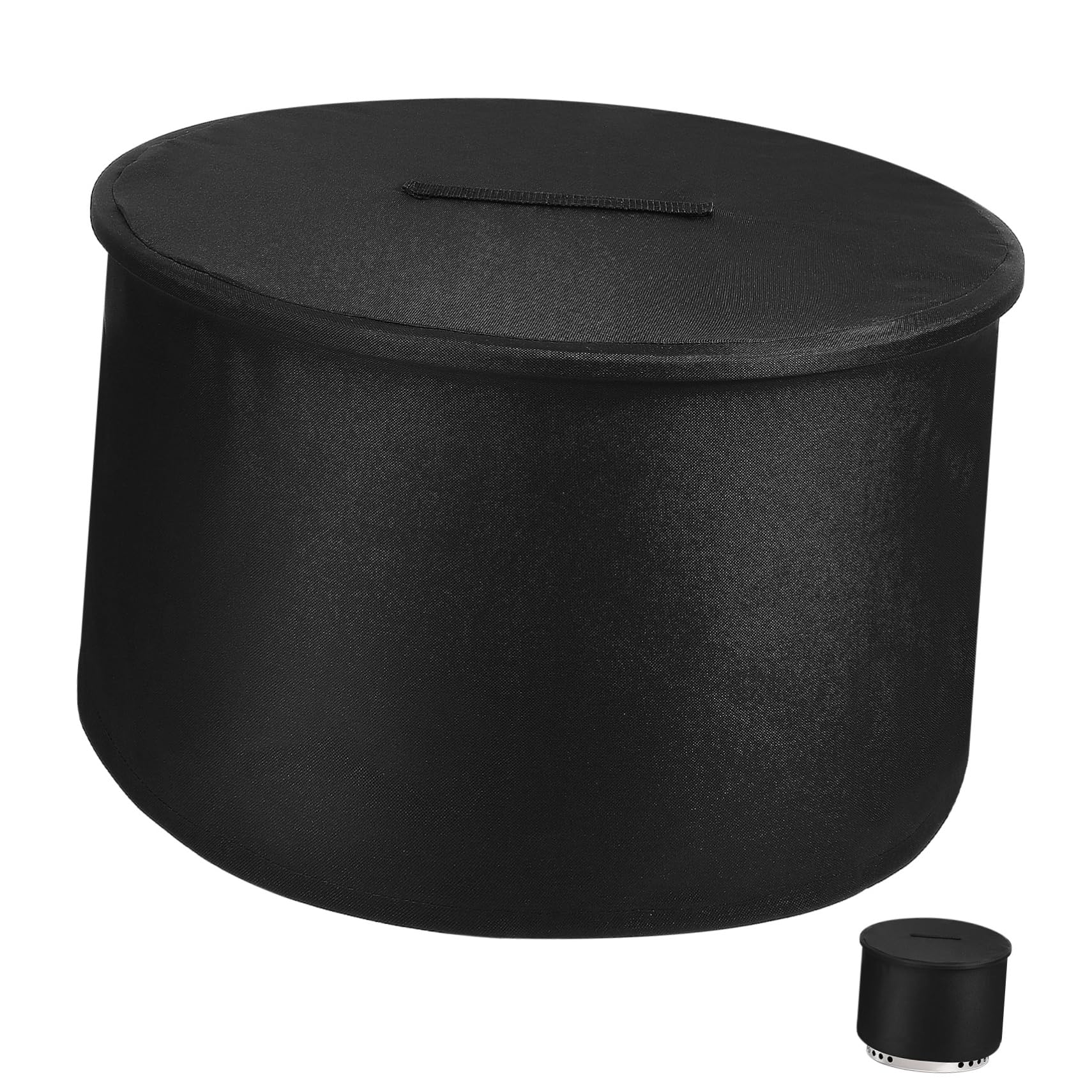 BESPORTBLE Patio Fireplace Cover Oxford Cloth Fire Pit Top Cover 56x36cm Black Round Fire Pit Lid for Outdoor Use