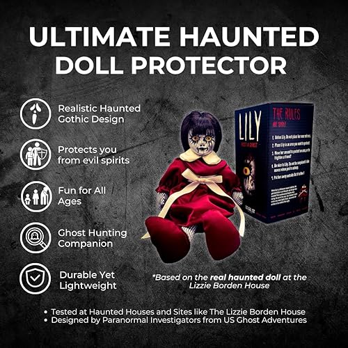 Miniatura 5 de Lily: Host a Ghost - Muñeca espeluznante embrujada de 13 pulgadas para protección contra fantasmas. Muñeca aterradora Lizzie Borden House para