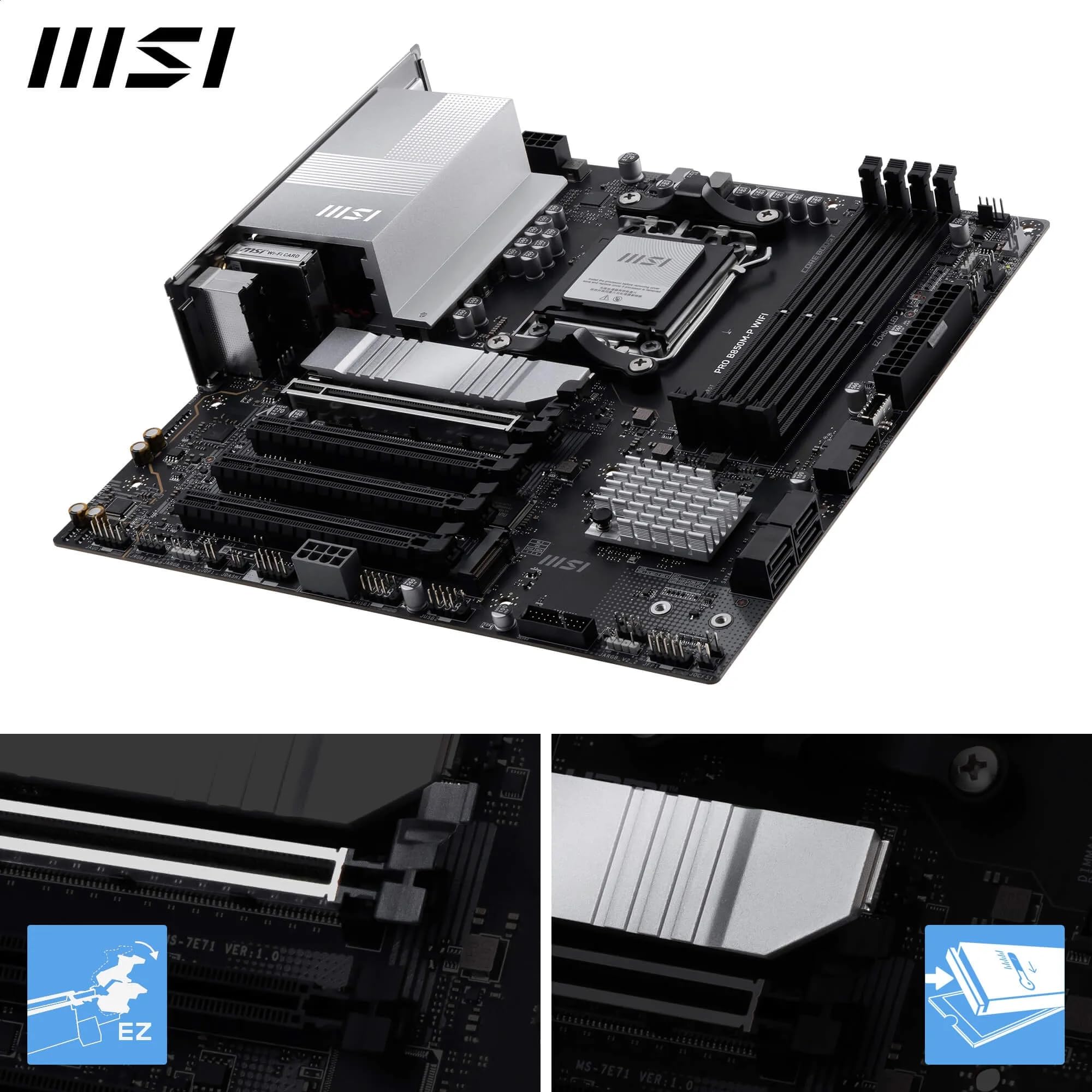 MSI PRO B850M-P WIFI【AM5・5GLAN/Wi-Fi7】 Amazon.com: MSI PRO B850M-A WiFi Motherboard, mATX