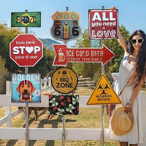 Miniatura 7 de Metal Tin Sign Banknote Rose Metal Sign Suitable For Home Garden Kitchen Bar Cafe Restaurant Retro Wall Decor 8x12in