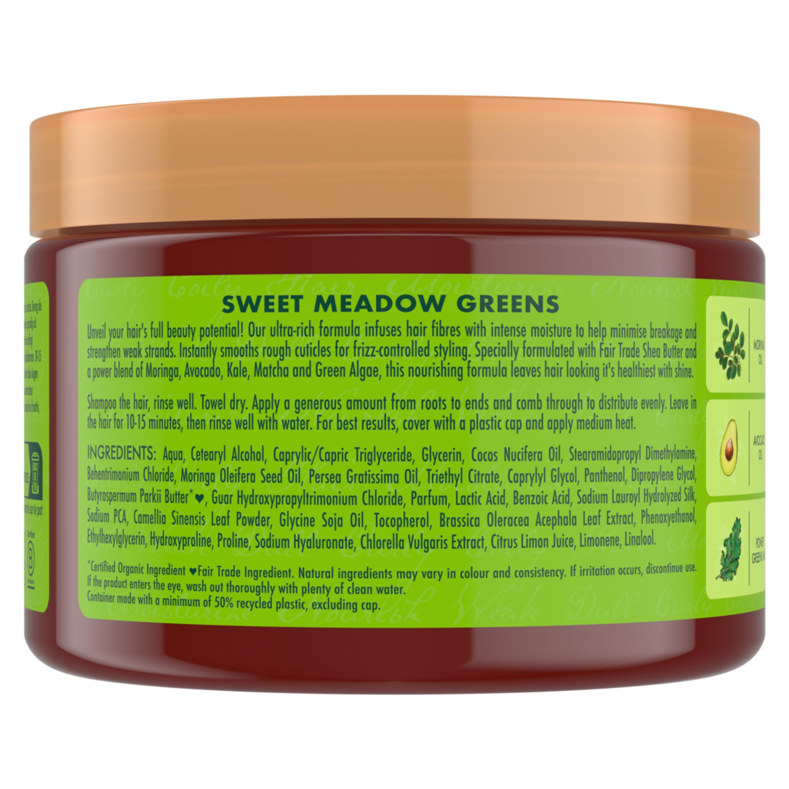 SheaMoisture Moringa & Avocado Power Greens - sulfatfreies Shampoo, Conditioner & Haarmaske, 3-teiliges Set