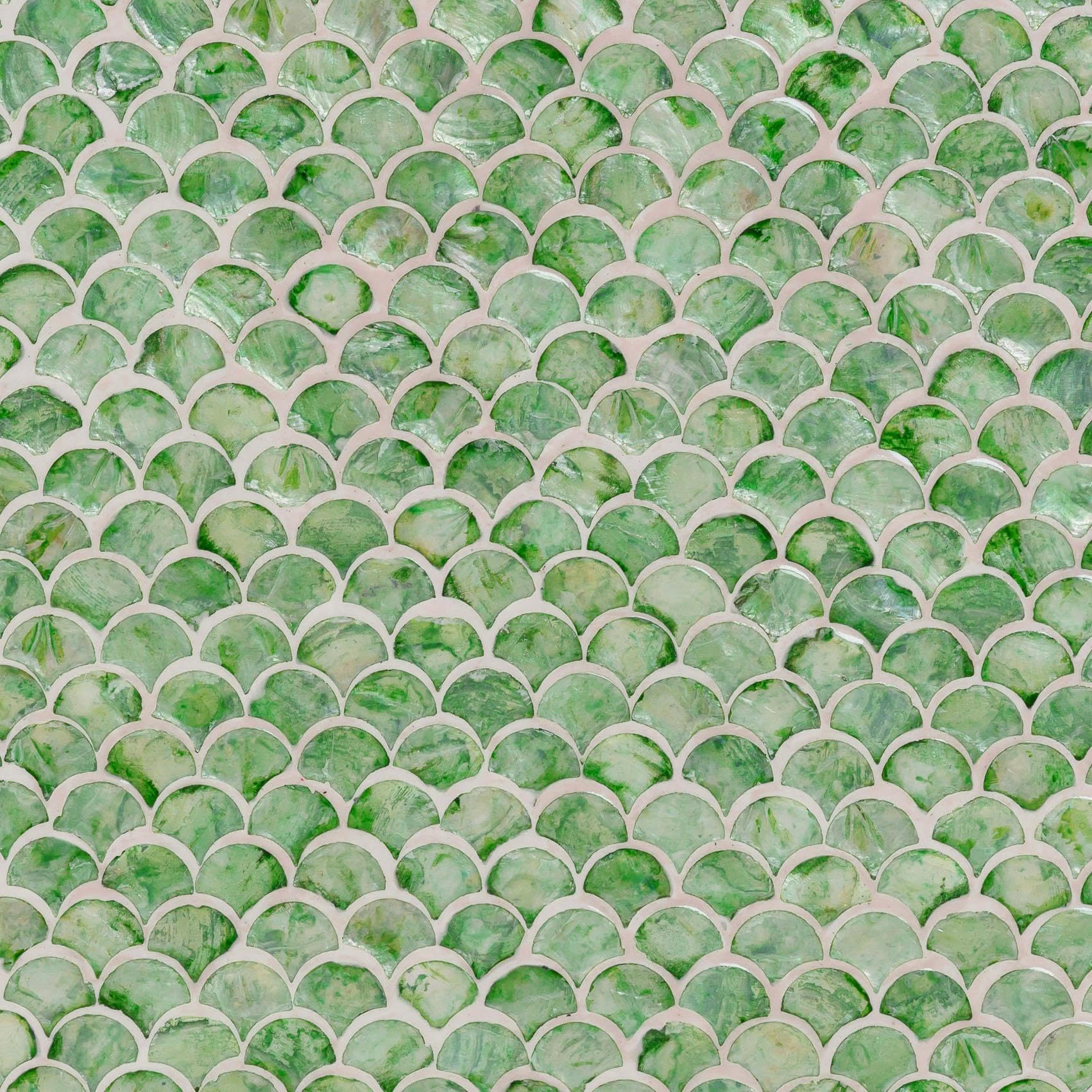 Amazon｜Tov Furniture Halio Green Shell サイドテーブル｜サイド 