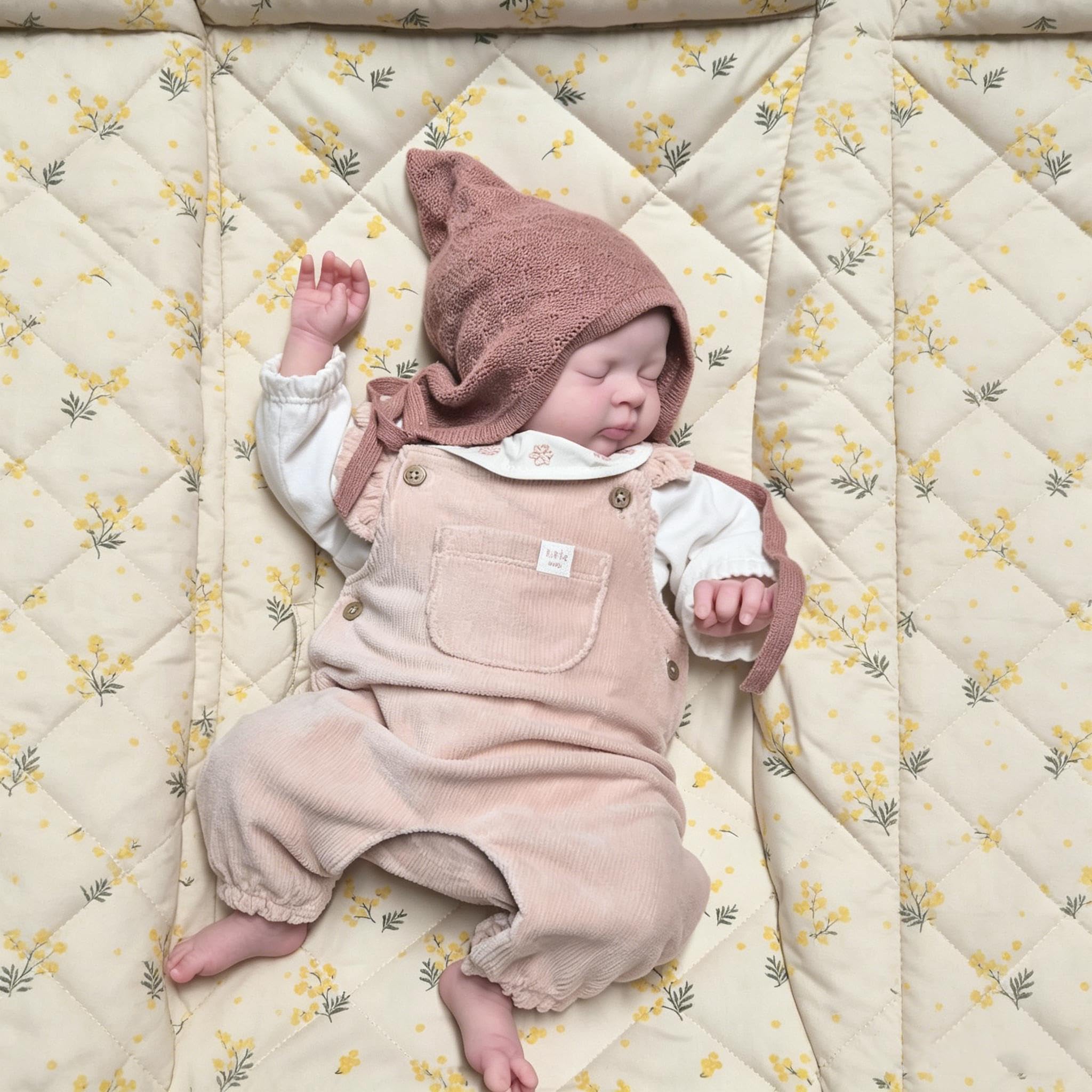 RXDOLL Realistyczne lalki Reborn Baby Dolls Girl Ręcznie robione Realistyczne Baby Doll Tkanina Miękkie ciało śpiąca noworodek silikonowa lalka Baby Doll brązowe włosy dla dzieci Boże Narodzenie