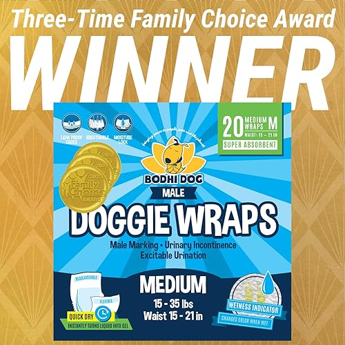 Miniatura 2 de Bodhi Dog Pañales desechables para perros machos  Ajuste súper absorbente a prueba de fugas  Envolturas ajustables de primera calidad para orina de