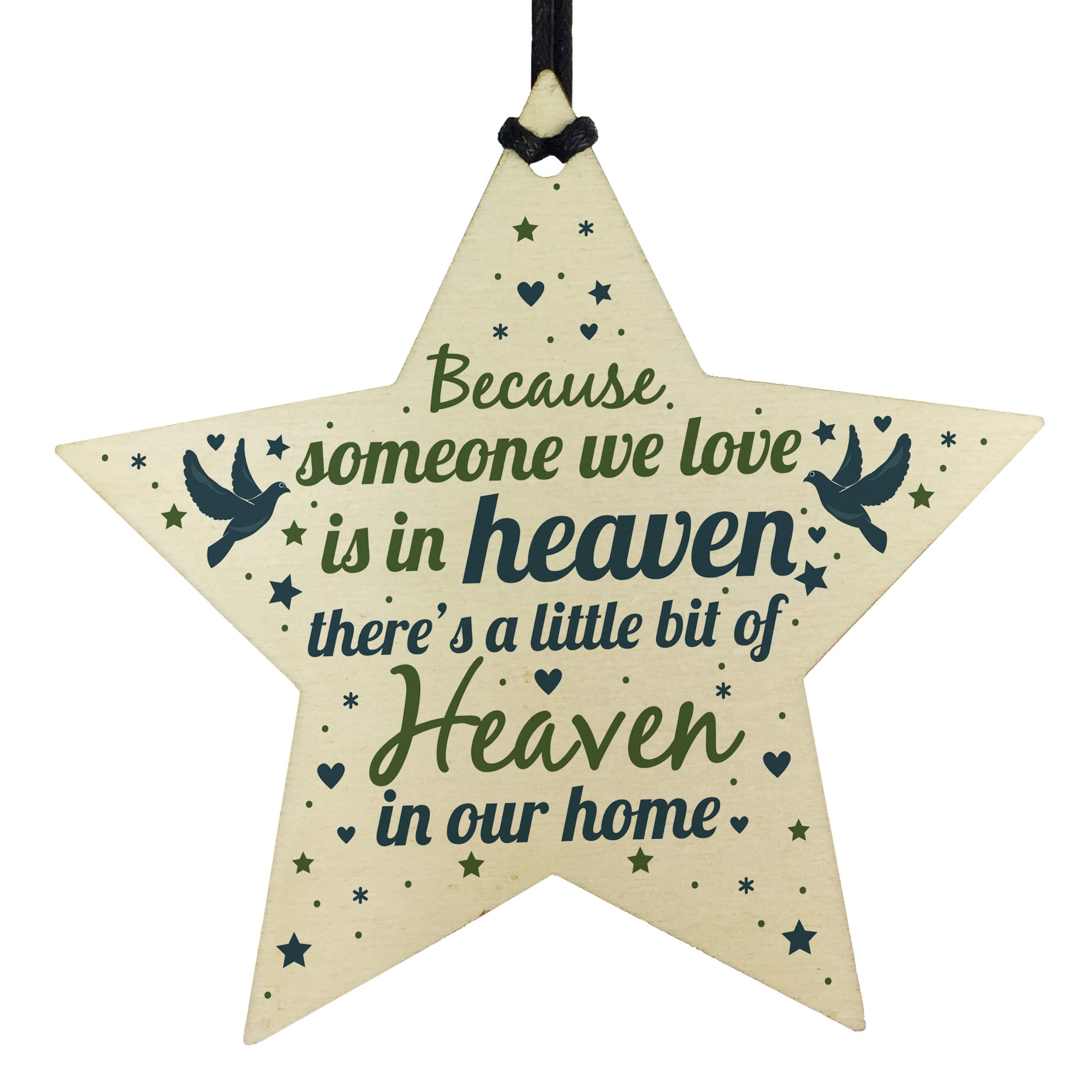 RED OCEAN In Memory Plaque Mum Dad Nan Grandad Memorial Christmas Tree Wood Star Bauble Ornament Gift