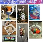 Colorful Ensemble de peinture en verre acrylique avec 6 Des pinceaux, 1 Palette, 12 Couleurs Peintures en verre pour verre de vin, Kit de peinture en émaillé acrylique imperméable pour créer des arts translucides sur porcelaine, Fenêtre & Céramique