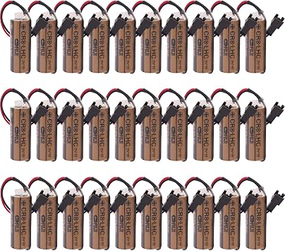 30-Pack 3V Battery Compatible with Fuji FDK CR8.LHC 17430, Toto CR8-LHC TH559EDV410R, TOTO THP3053 Back Up Batteries for Eco EFVS, Toto Flush Valves and Faucets Black Plug