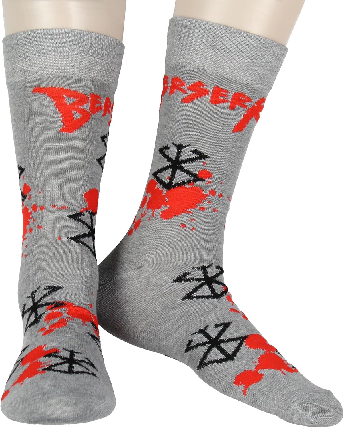 Berserk Men's Guts Symbol Anime Manga Adult Knit Crew Socks 2 Pair Fits Shoe sizes 8-12 - Image 2