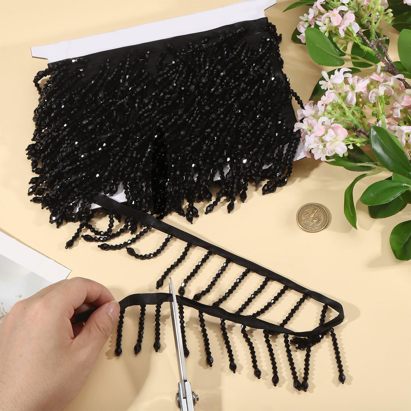 black beaded trim for dresses Poly USA 9378 Cold Shoulder Velvet Prom Long Gown main image 1