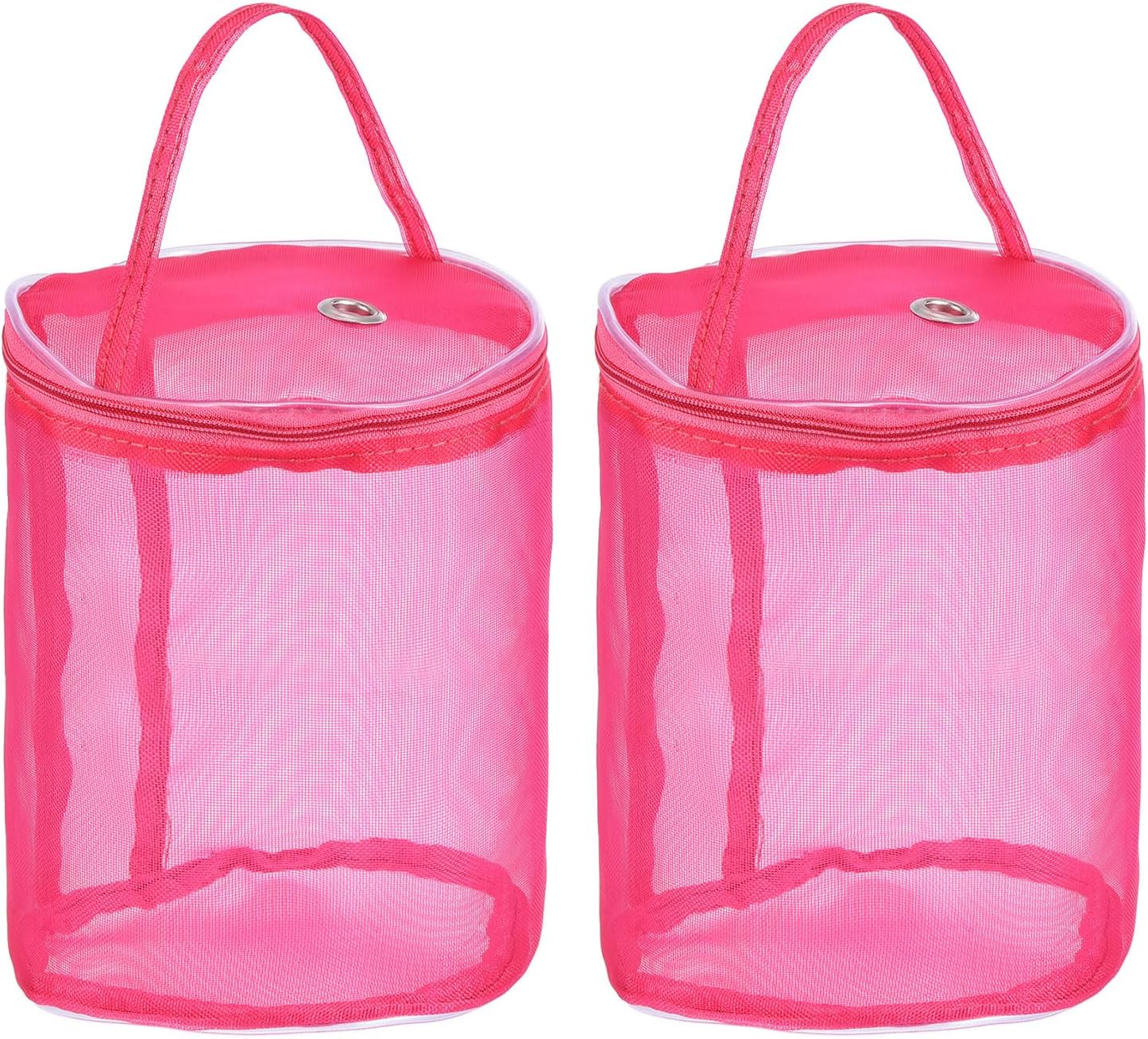 YOKIVE 2 Pcs Yarn Storage Bag, Crochet Bag Portable Knitting Bag Organizer with Port and Handle Strap, Great for Crocheting (13cm x 30cm, Red)
