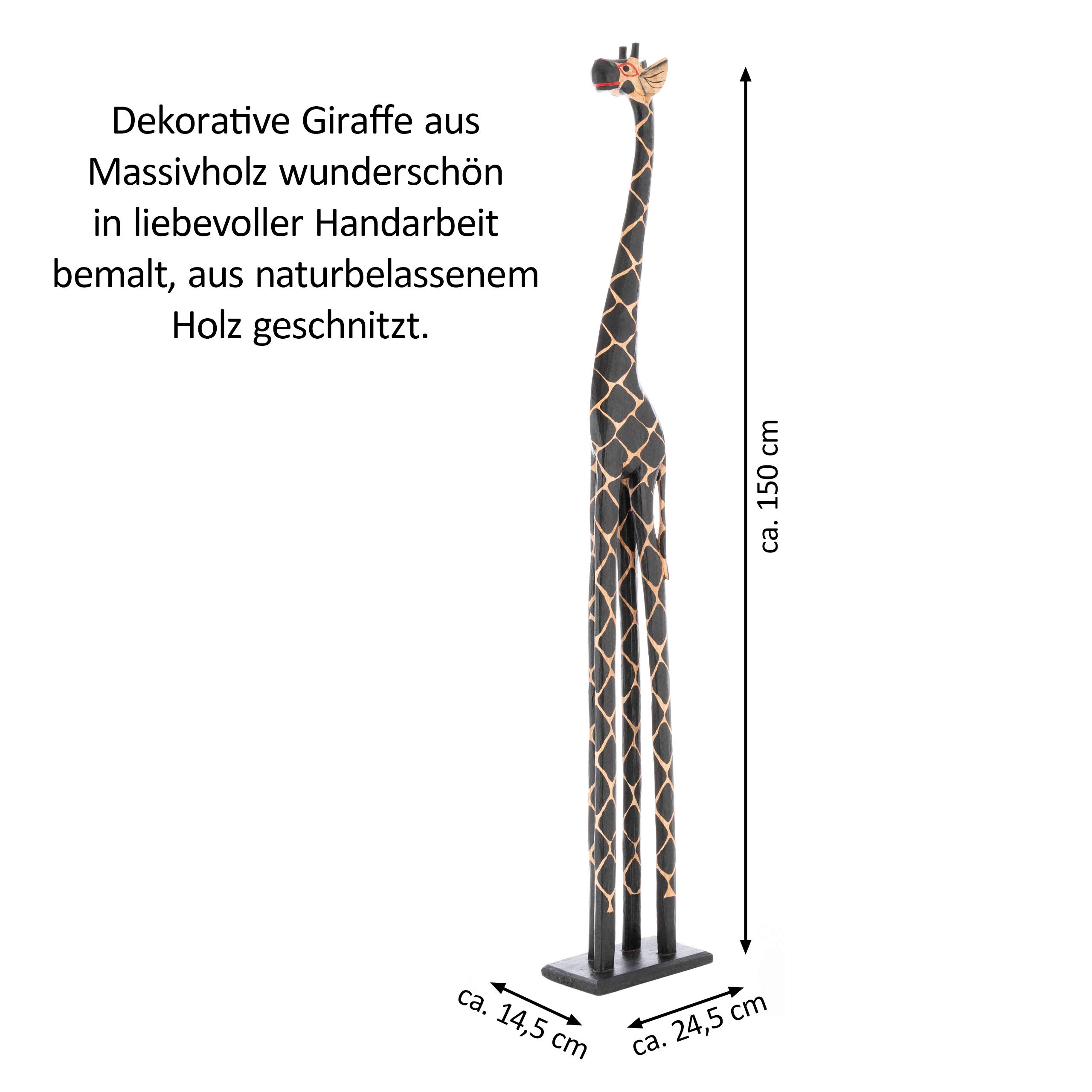 DIVERO Deko Giraffe aus Holz – Größe XL - gefertigt in Handarbeit