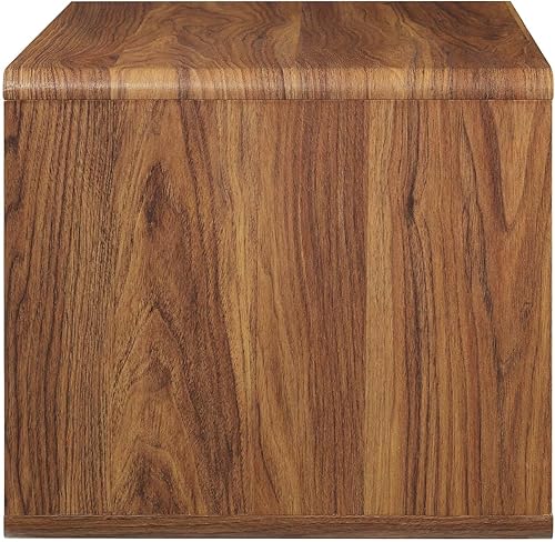 Miniatura 4 de Modway Transmit Mid-Century Moderna mesita de noche de madera para montaje en pared en color blanco nogal