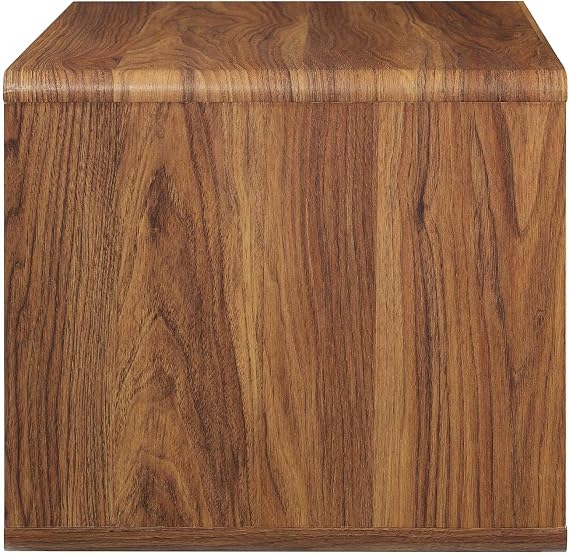 Modway MOD-7059-WAL-WHI Transmit Wall Mount Nightstand, Walnut White