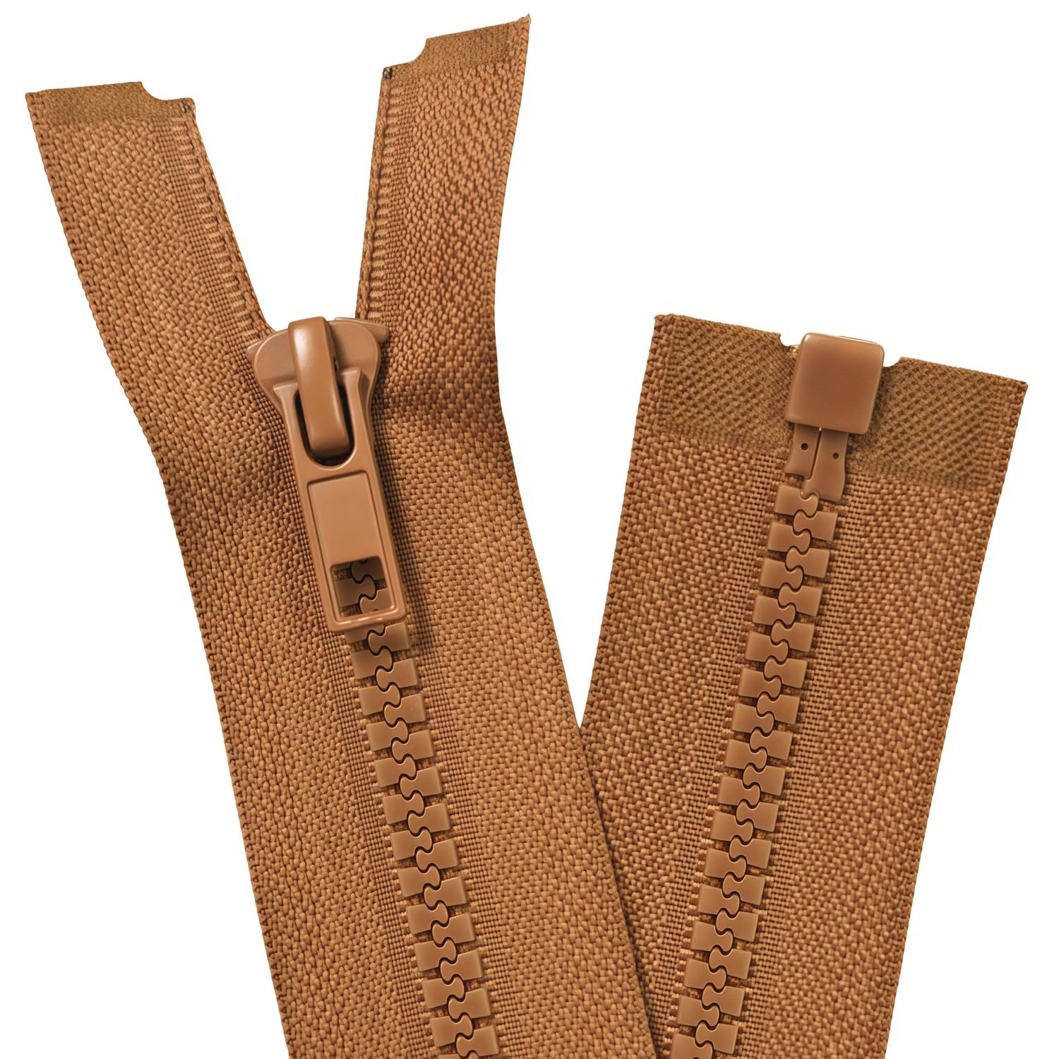 YaHoGa 2PCS 22 Inch #5 Separating Jacket Zippers Bulk for Sewing Brown