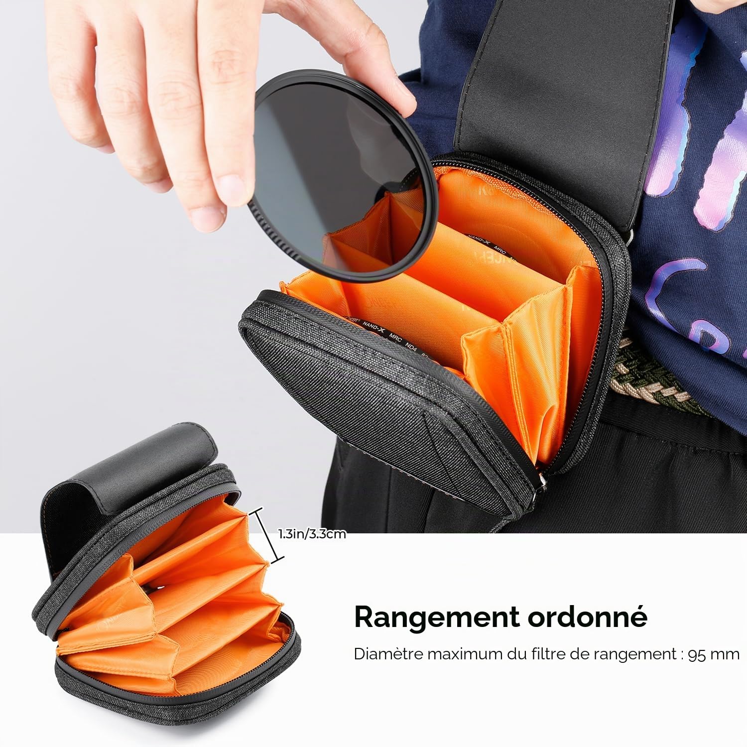 K&F CONCEPT Sac à dos pour appareil photo Grand 30L + Étui de Filtres jusqu'à 95 mm