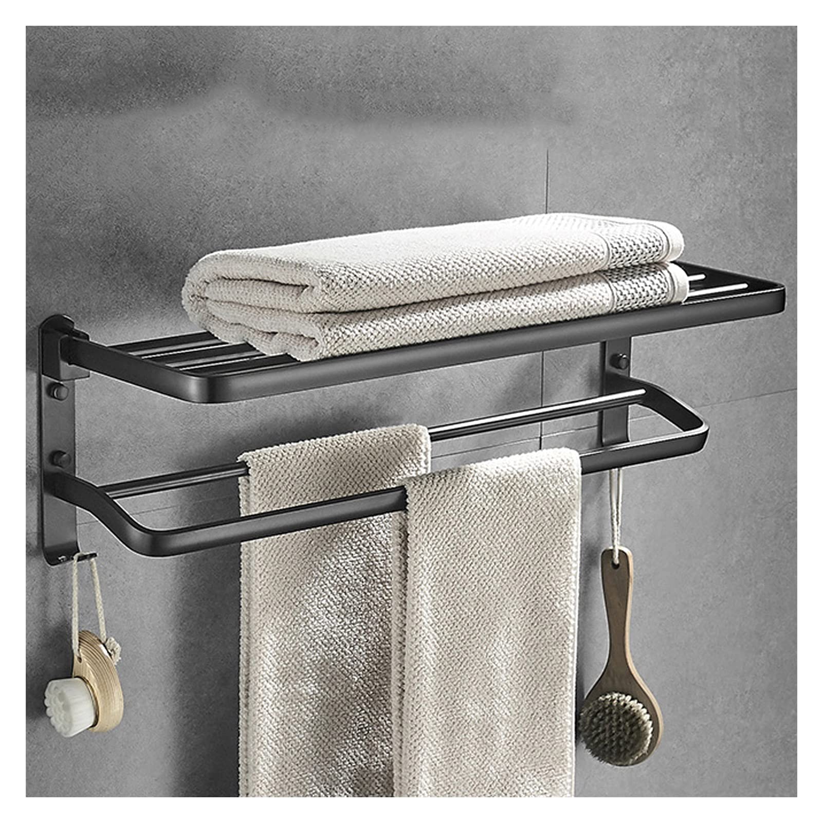 Étagère de salle de bain porte-serviettes de toilette mural en aluminium