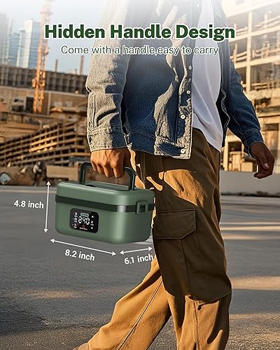 Miniatura 2 de ODSD Fiambrera eléctrica inalámbrica para adultos, 16000 mAh, recargable, con autocalentamiento, calentador de alimentos con temporizador y